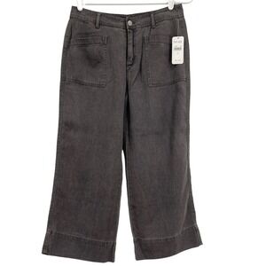Splendid Women's Crop Pants Size 26 Peached Twill Wide Leg Charcoal NWT $128.00